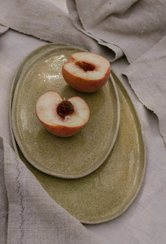 Concrete Stoneware Serving Platter